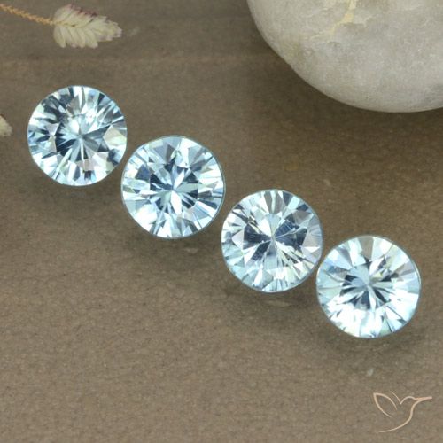 2.07캐럿 천연 베이비 블루 지르콘 보석, 라운드 컷, 4.51 mm, VVS-VS