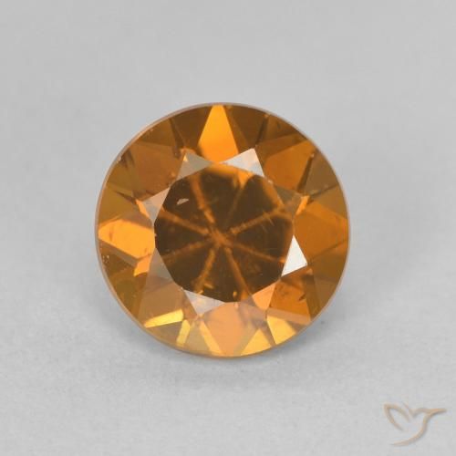 1.65ct 자연스러운 미디엄 오렌지 지르콘, 둥근, VVS-VS