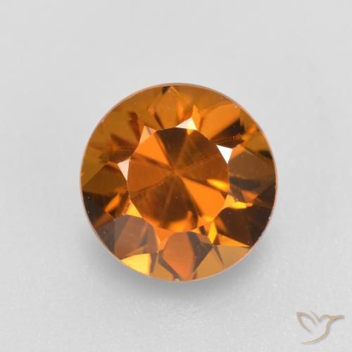 1.56ct 자연스러운 미디엄 다크 오렌지 지르콘, 둥근, VVS-VS