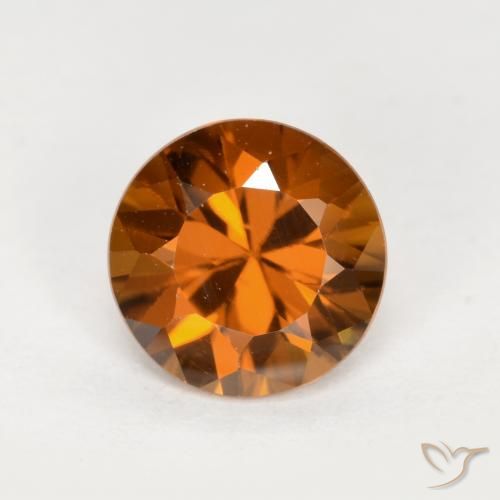 1.52ct 자연스러운 미디엄 다크 오렌지 지르콘, 둥근, VVS-VS