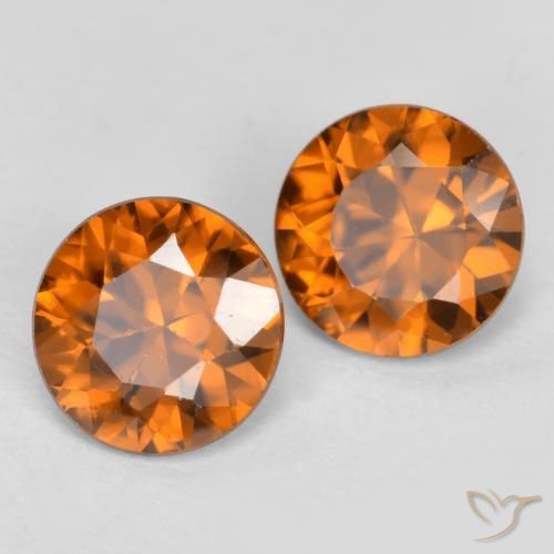 2.28캐럿 천연 딥 오렌지 지르콘 보석, 라운드 컷, 6.00 mm, VVS-VS