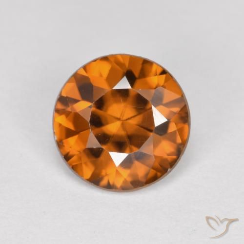 1.42ct 자연스러운 흙빛 오렌지 지르콘, 둥근, VVS-VS