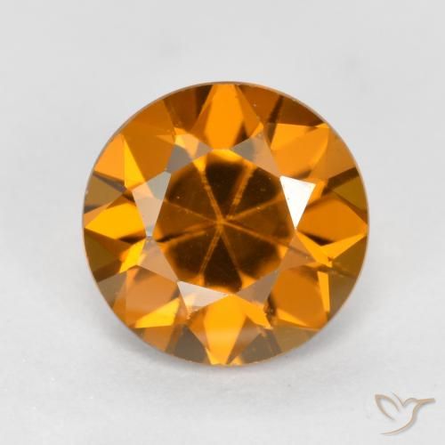 1.55ct 자연스러운 오렌지 브라운 지르콘, 둥근, VVS-VS