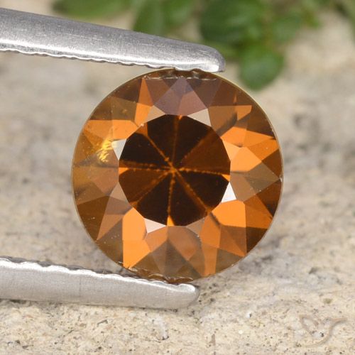 1.61ct 자연스러운 흙빛 오렌지 지르콘, 둥근, VVS-VS