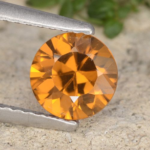 1.32ct 자연스러운 다크 오렌지 지르콘, 둥근, VVS-VS