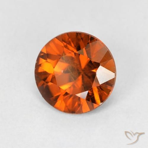 1.13캐럿 천연 Medium Dark-Orange 지르콘, 둥근, VS