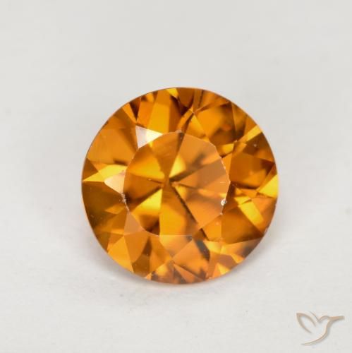 1.23ct 자연스러운 흙빛 오렌지 지르콘, 둥근, VVS-VS