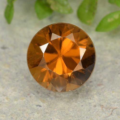1.42ct 자연스러운 미디엄 오렌지 지르콘, 둥근, VVS-VS