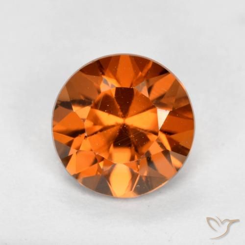 1.23ct 자연스러운 미디엄 다크 오렌지 지르콘, 둥근, VVS-VS