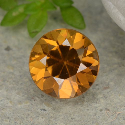 1.24ct 자연스러운 오렌지 브라운 지르콘, 둥근, VVS-VS