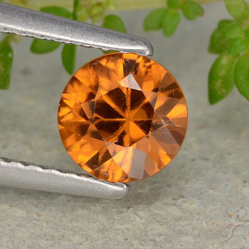 1.13ct 자연스러운 미디엄 다크 오렌지 지르콘, 둥근, VVS-VS