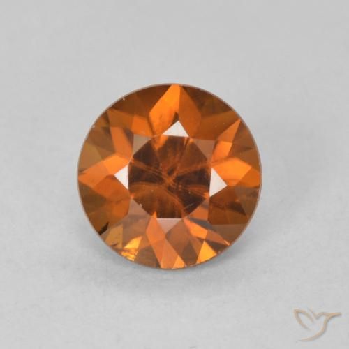 1.21ct 자연스러운 Medium Dark-Orange 지르콘, 둥근, VVS-VS
