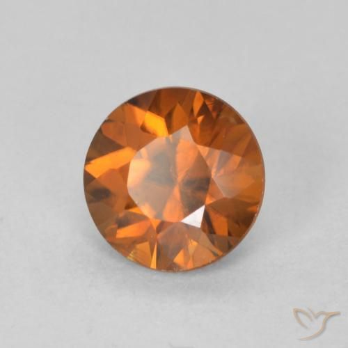 1.21캐럿 천연 Medium Dark-Orange 지르콘, 둥근, VVS-VS