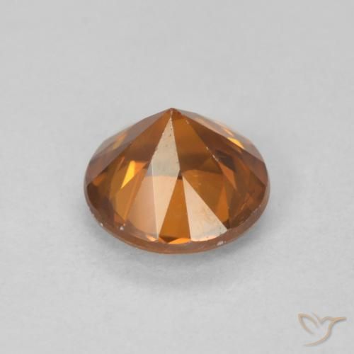 1.21캐럿 천연 Medium Dark-Orange 지르콘, 둥근, VVS-VS