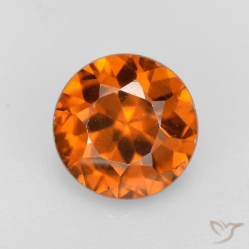 1.14ct 자연스러운 미디엄 다크 오렌지 지르콘, 둥근, VS