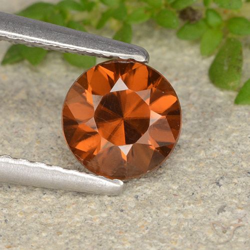 1.26ct 자연스러운 붉은 오렌지 지르콘, 둥근, VVS-VS
