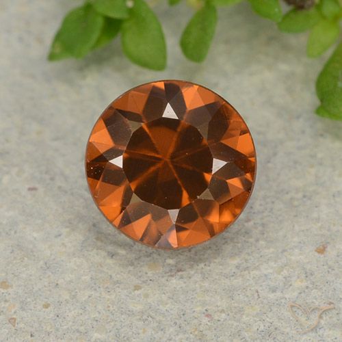 1.19ct 자연스러운 다크 오렌지 지르콘, 둥근, VVS-VS