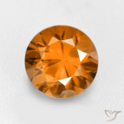 1.25ct 자연스러운 딥 오렌지 지르콘, 둥근, VVS-VS