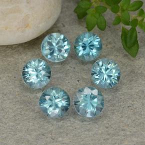 2.38캐럿 천연 블루 지르콘 보석, 라운드 컷, 3.90 mm, VVS-VS