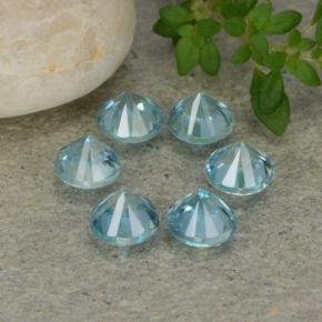 2.38캐럿 천연 블루 지르콘 보석, 라운드 컷, 3.90 mm, VVS-VS