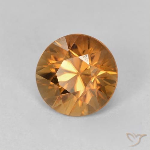 2.02ct 자연스러운 딥 오렌지 지르콘, 둥근, VVS-VS