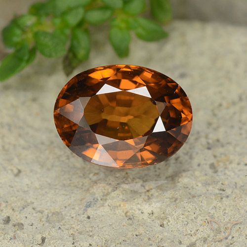 1.79ct 자연스러운 딥 오렌지 지르콘, 타원형, VVS-VS