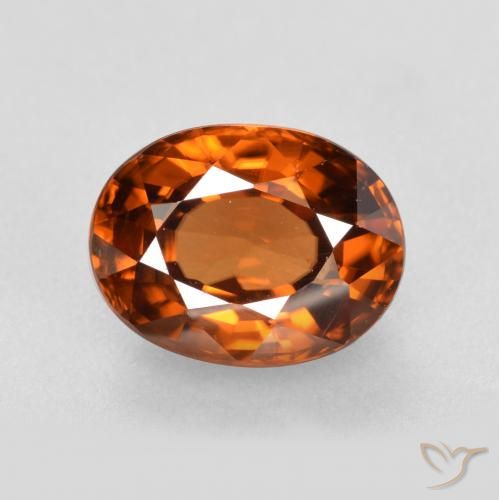 2.16ct 자연스러운 딥 오렌지 지르콘, 타원형, VVS-VS