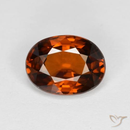 1.85ct 자연스러운 붉은 오렌지 지르콘, 타원형, VVS