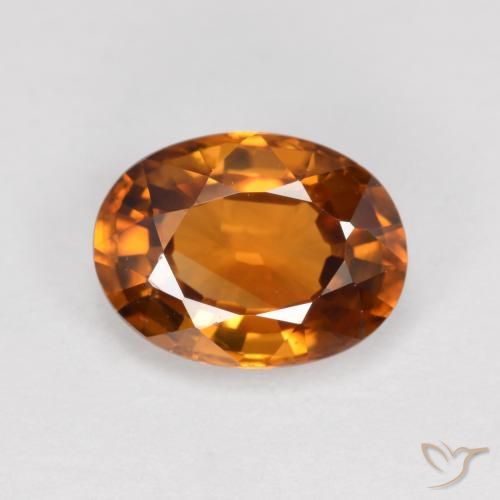 1.98ct 자연스러운 미디엄 다크 오렌지 지르콘, 타원형, VVS-VS