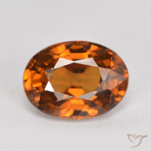 1.99ct 자연스러운 딥 오렌지 지르콘, 타원형, VVS