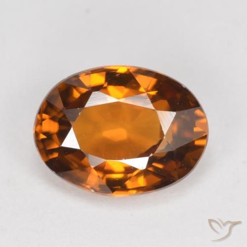 1.62ct 자연스러운 딥브라운오렌지 지르콘, 타원형, VVS