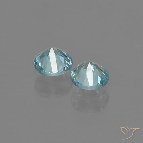0.99캐럿 천연 하늘색 지르콘 보석, 둥근, VVS-VS