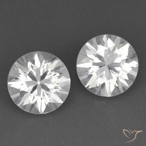 3.70캐럿 천연 화이트 지르콘 보석, 라운드 컷, 6.91 mm, VVS