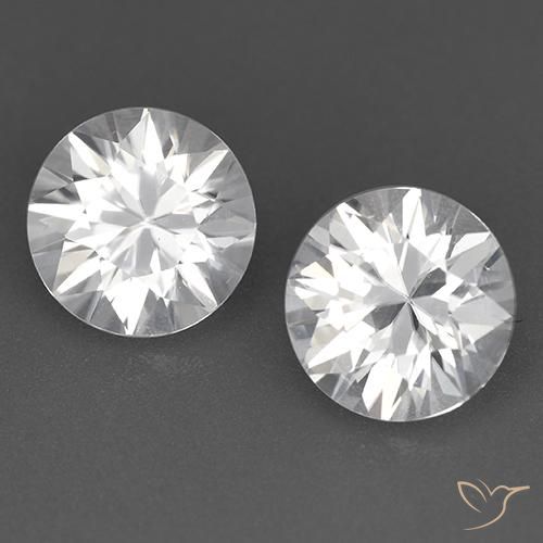 3.70캐럿 천연 화이트 지르콘 보석, 라운드 컷, 6.91 mm, VVS