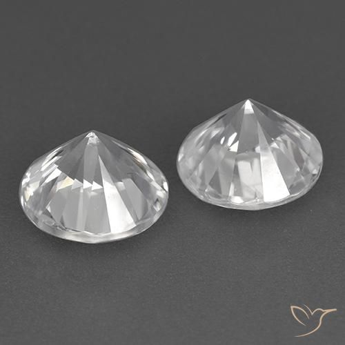 3.70캐럿 천연 화이트 지르콘 보석, 라운드 컷, 6.91 mm, VVS