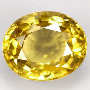 1.96캐럿 천연 골든 지르콘, 타원형 컷, 7.7×6 mm, VVS