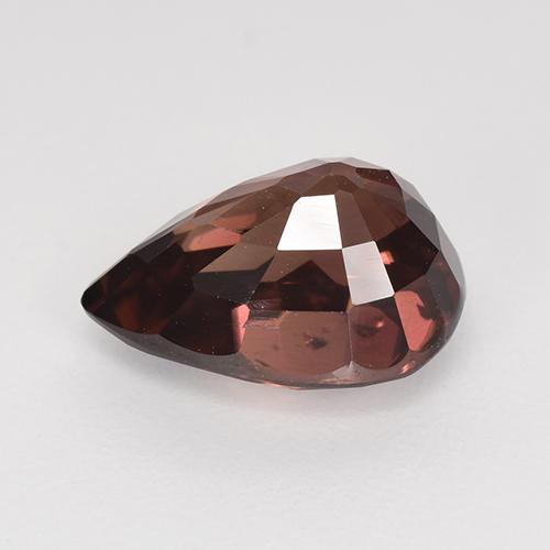 4.62캐럿 천연 딥 로즈 레드 지르콘, 배 모양, 10.8×8 mm, VVS-VS