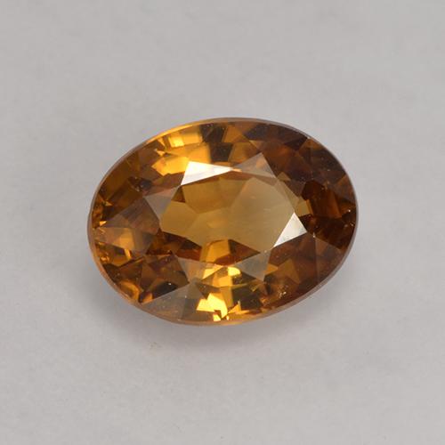 1.75캐럿 천연 오렌지 브라운 지르콘, 타원형 컷, 7.9×5.8 mm, VS