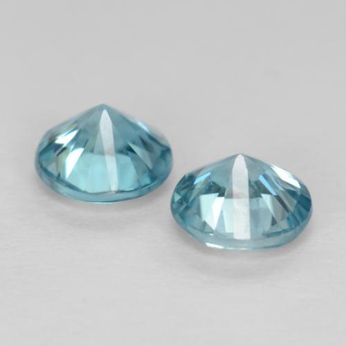 0.97캐럿 천연 밝은 하늘색 지르콘 보석, 라운드 컷, 4.39 mm, VS