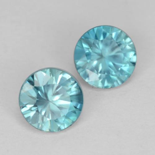 1.04캐럿 천연 밝은 하늘색 지르콘 보석, 라운드 컷, 4.41 mm, VS
