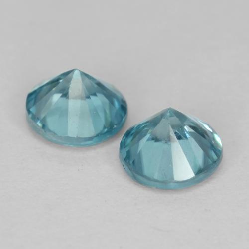 1.04캐럿 천연 밝은 하늘색 지르콘 보석, 라운드 컷, 4.41 mm, VS