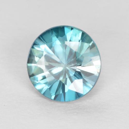 0.53캐럿 천연 딥 아쿠아 블루 지르콘, 라운드 컷, 4.61 mm, VS