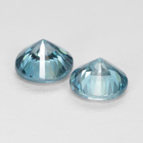 1.04캐럿 천연 녹청색 지르콘 보석, 라운드 컷, 4.49 mm, VS