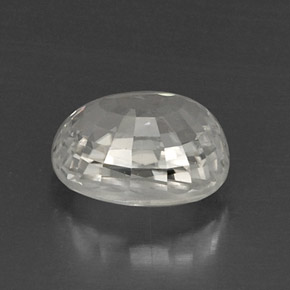 8.64캐럿 천연 화이트 지르콘, 타원형 컷, 11.6×9.1 mm, VVS