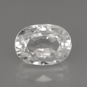 8.09캐럿 천연 화이트 지르콘, 타원형 컷, 11.7×8.5 mm, VVS-VS