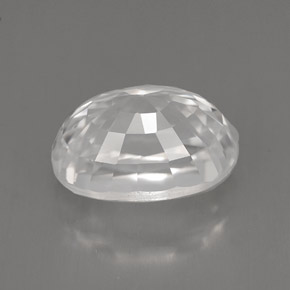 8.09캐럿 천연 화이트 지르콘, 타원형 컷, 11.7×8.5 mm, VVS-VS