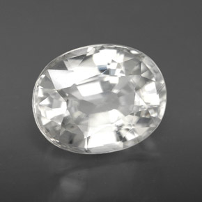 9.99캐럿 천연 화이트 지르콘, 타원형 컷, 13.2×10.5 mm, VVS
