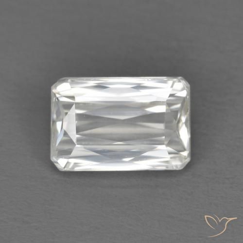 1.38ct 자연스러운 하얀색 지르콘, 에메랄드 컷, VVS-VS