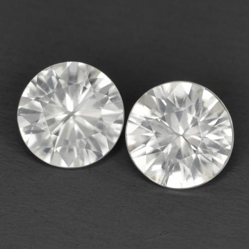 2.15캐럿 천연 화이트 지르콘 보석, 라운드 컷, 6.03 mm, VS