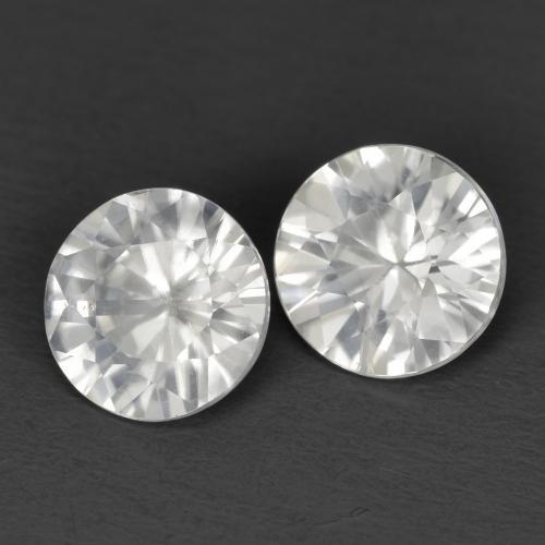 2.15캐럿 천연 화이트 지르콘 보석, 라운드 컷, 6.03 mm, VS